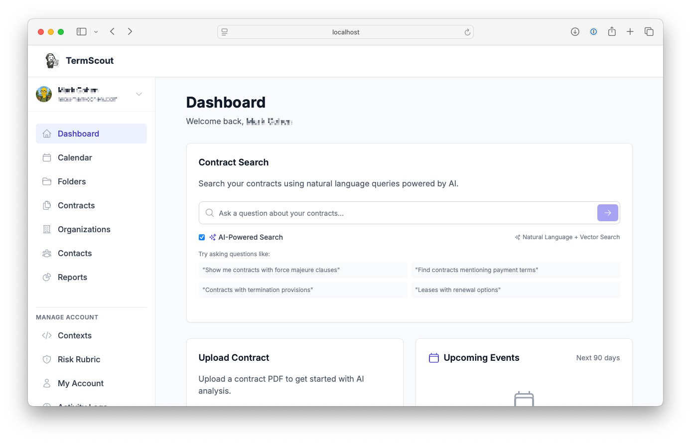 TermScout Contract Management Software Dashboard